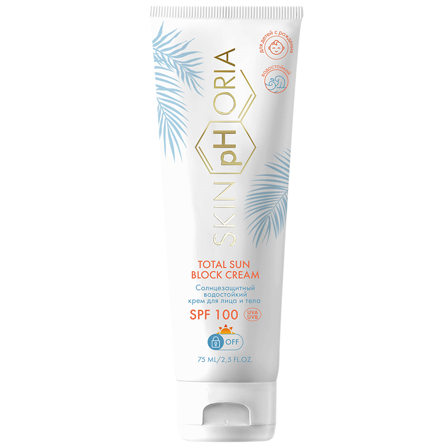 SPF 100 Солнцезащитный крем лицо + тело Total Sun Block Cream
