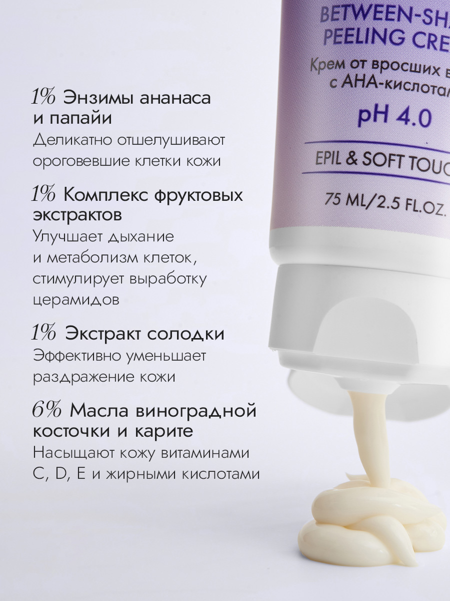 Крем от вросших волос с кислотами